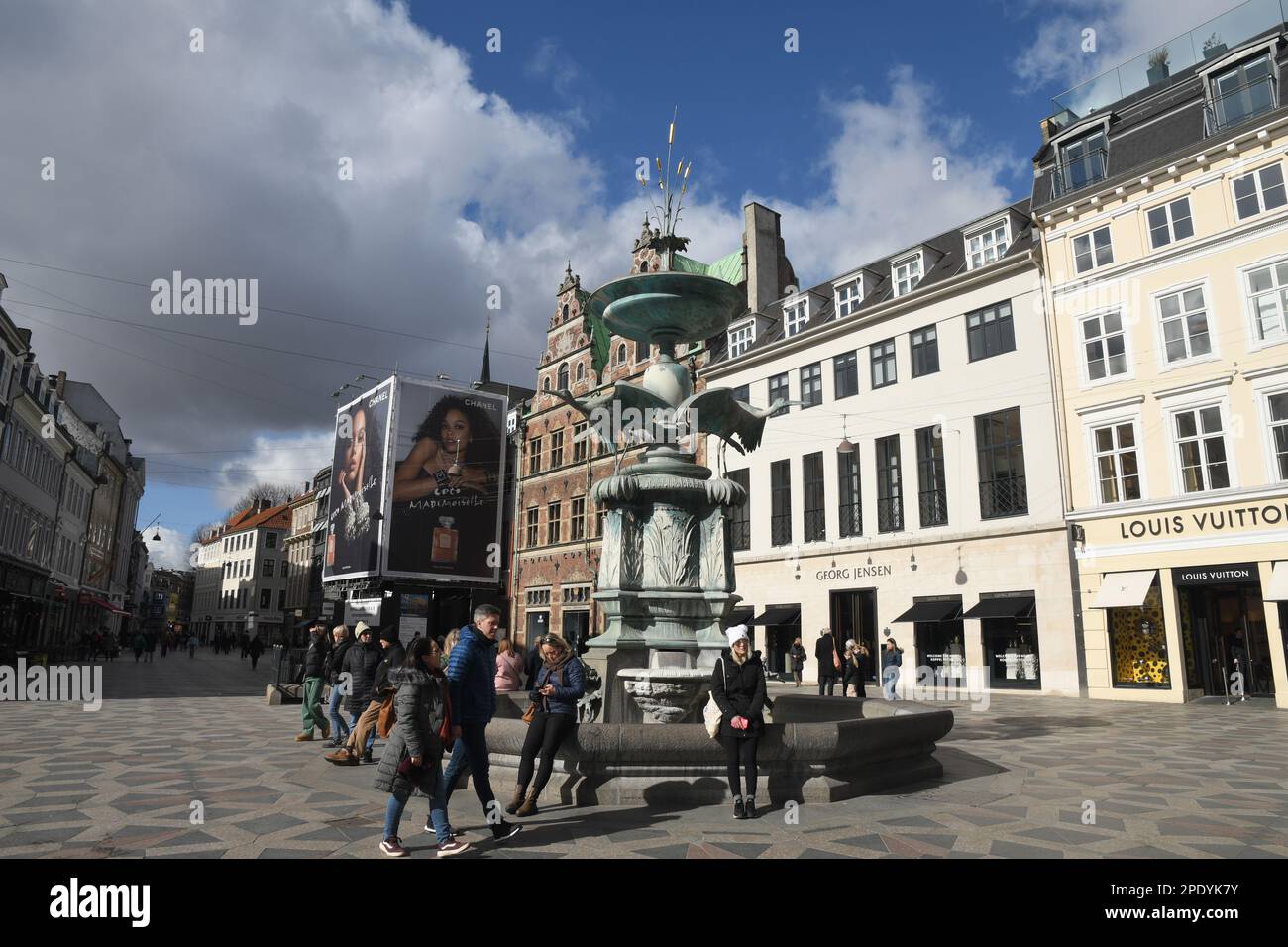 Copenhagen /Denmark/15 March 2023/ Travellers and shoppers at amager torv stroeget in danish capital (Photo.Francis Joseph Pictures Stock Photo - Alamy
