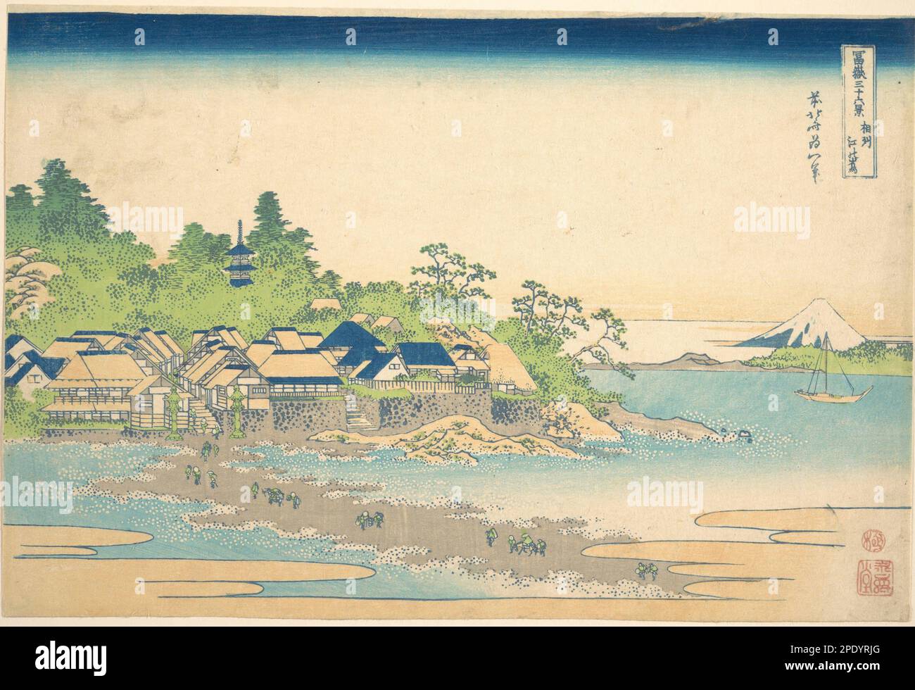 Enoshima in Sagami Province (Sōshū Enoshima), from the series Thirty-six Views of Mount Fuji (Fugaku sanjūrokkei) ca. 1830–32 by Katsushika Hokusai Stock Photo