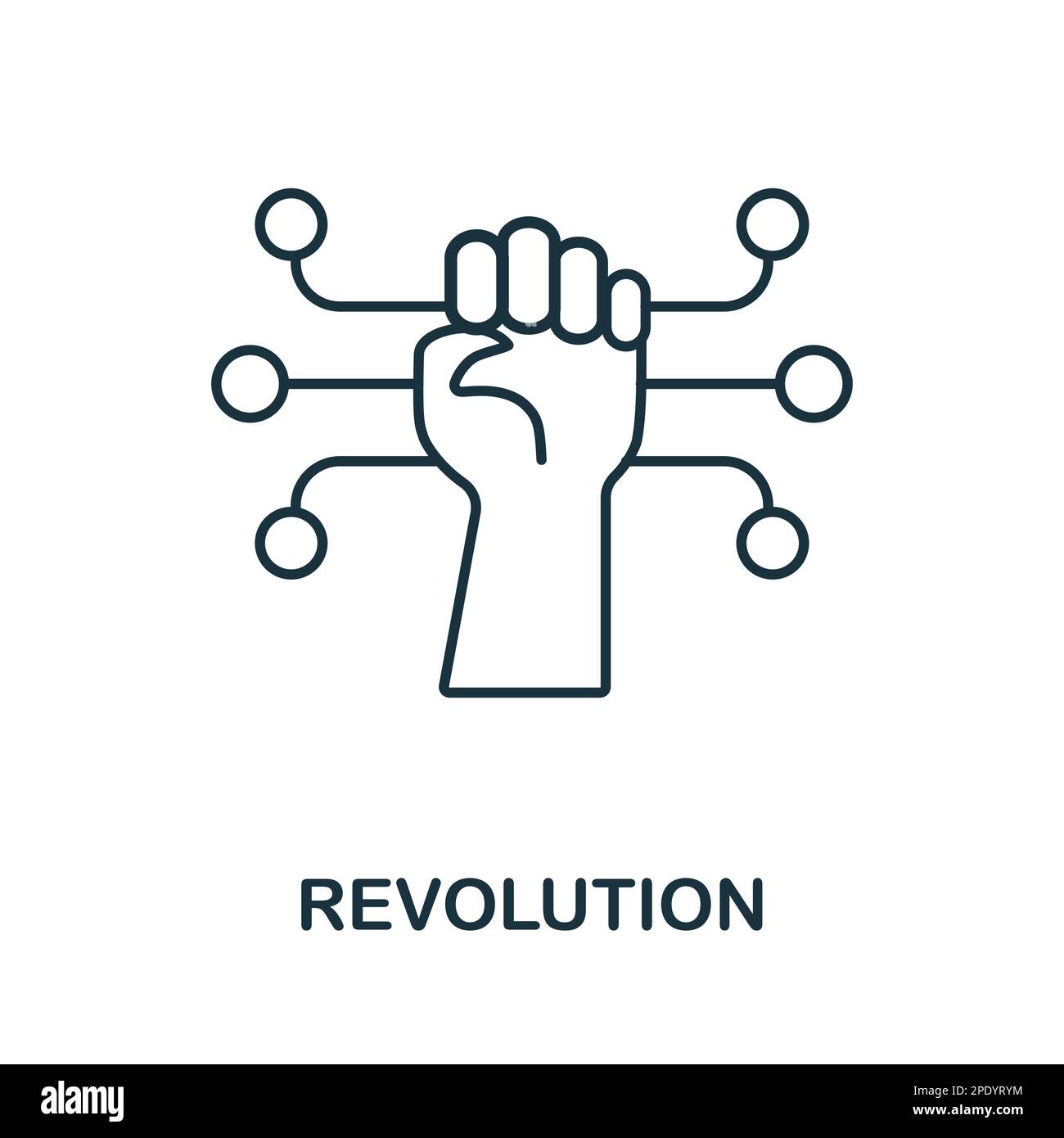 Revolution line icon. Monochrome simple Revolution outline icon for ...