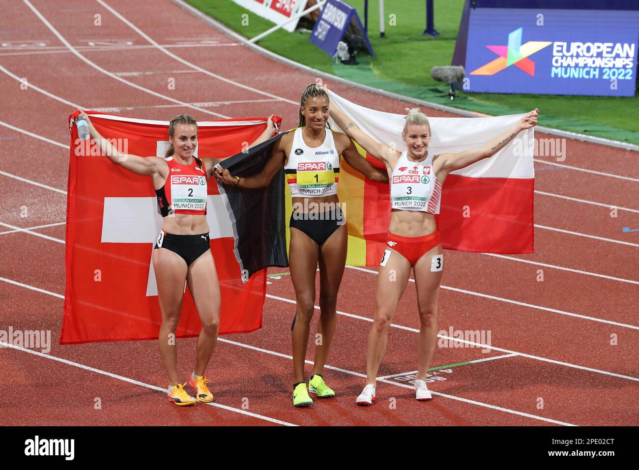 Nafissatou THIAM, Adrianna SUŁEK & Annik KÄLIN the three medallists in