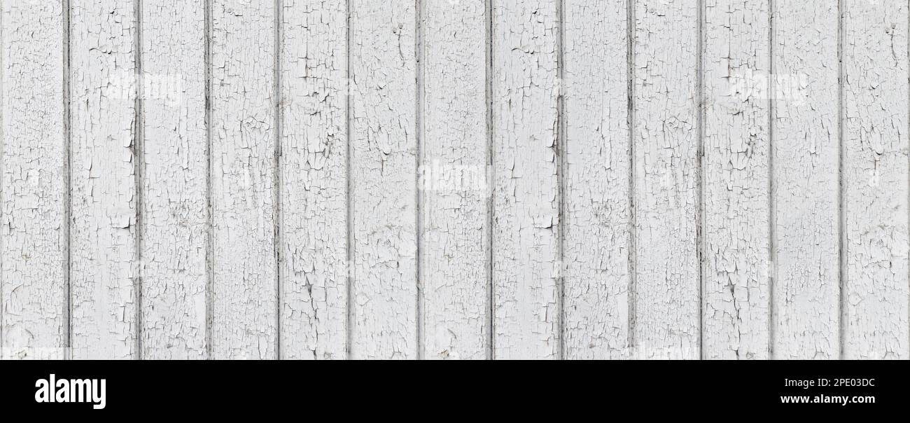old painted wooden planks with paint flakes Stock Photo