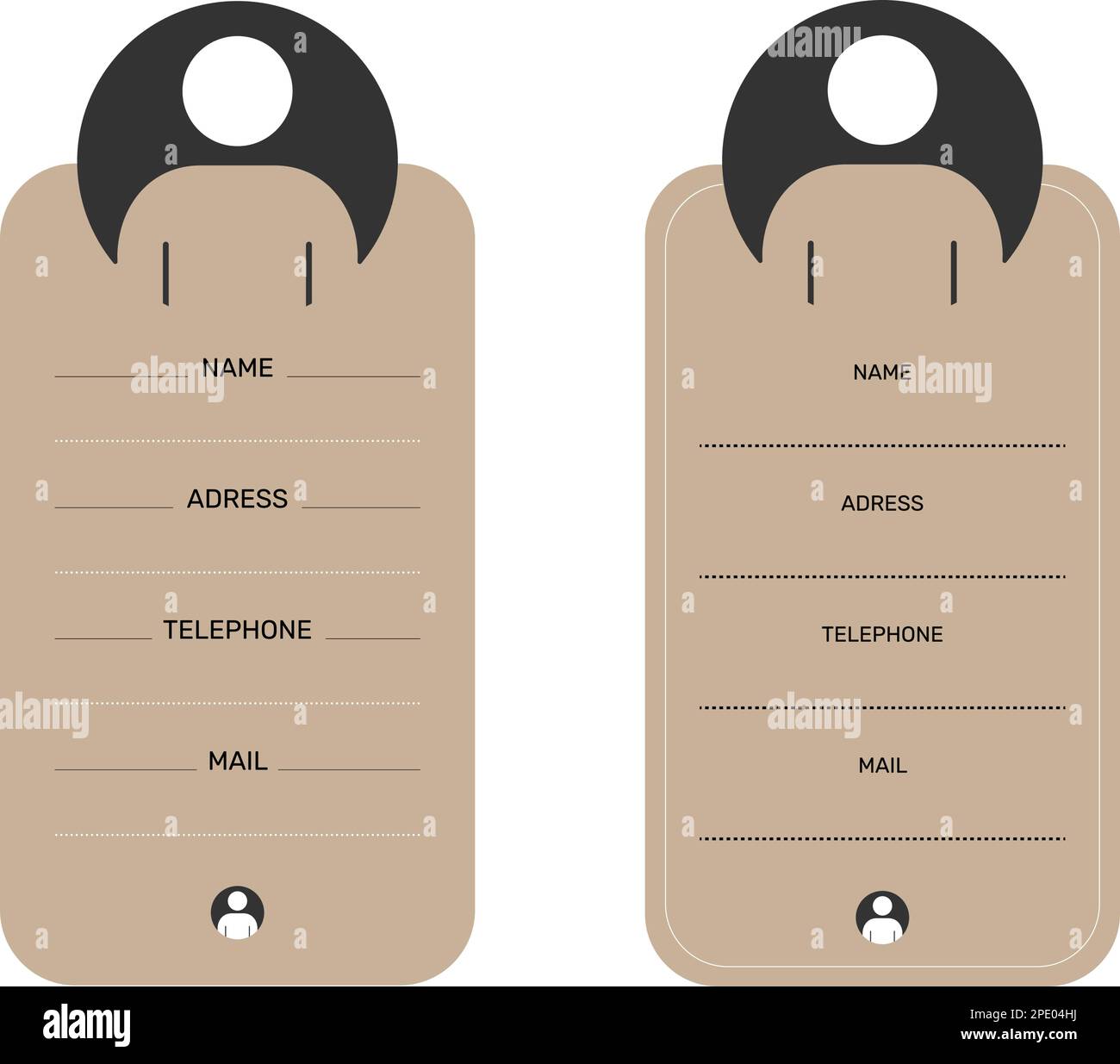 Modern ID card badge icon. Flat vector illustration Stock Vector
