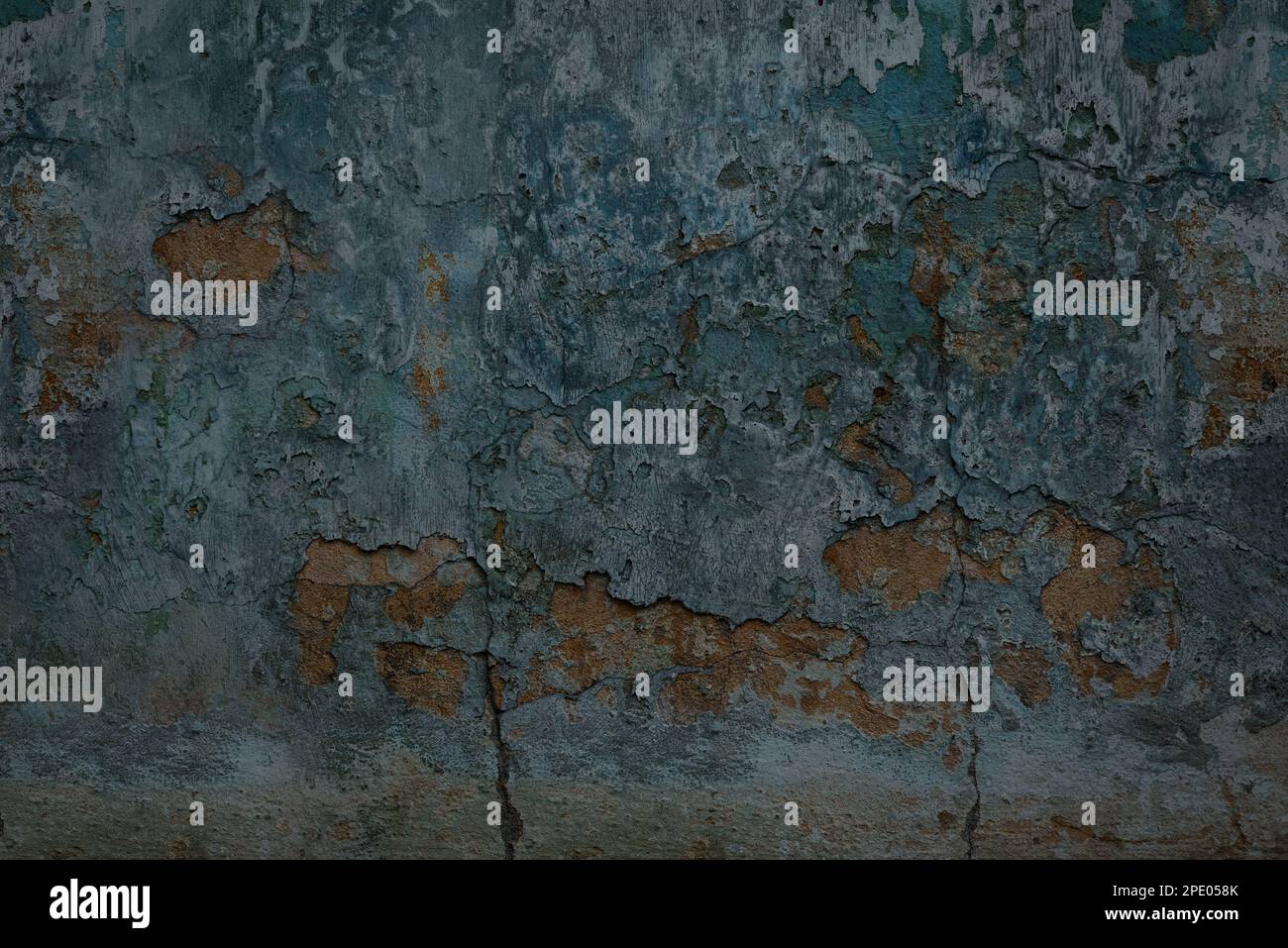 painted plaster wall with paint flakes for background Stock Photo