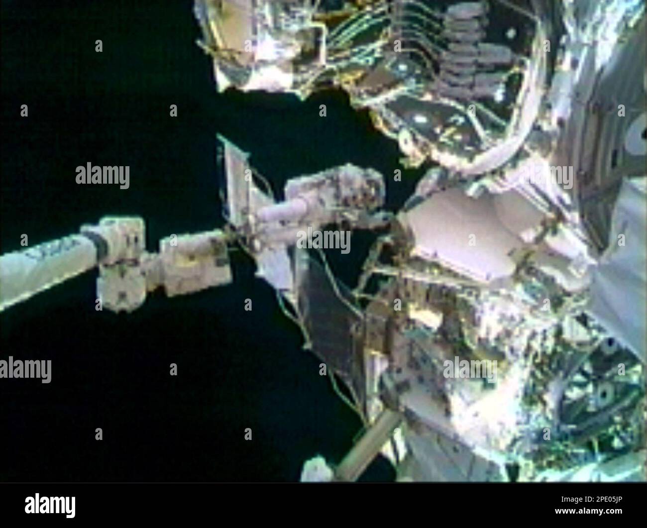 In this image made from television, Japanese astronaut Soichi Noguchi