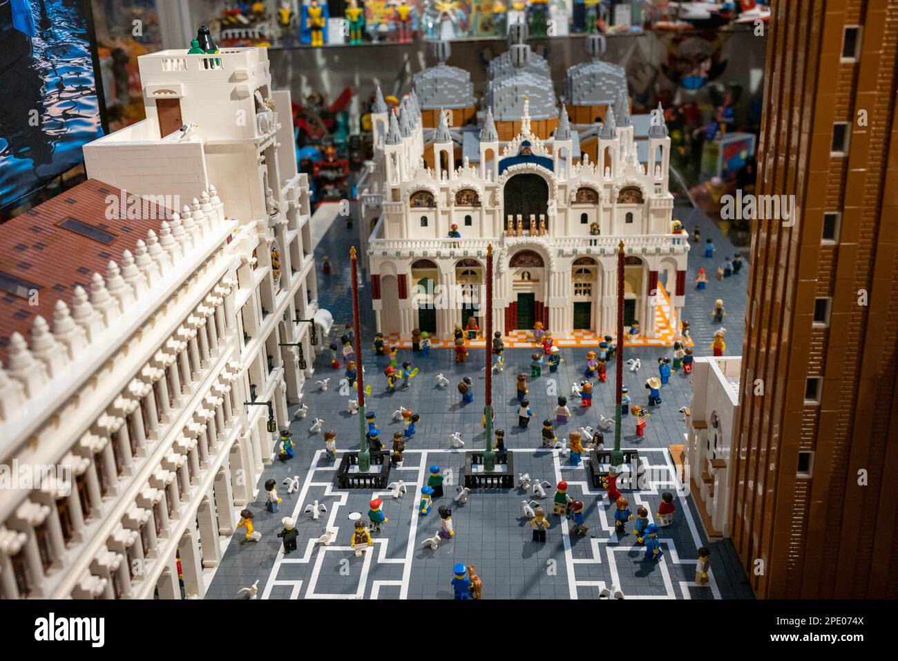 Venice, Italy, 15th March 2023 Unveiling of the largest LEGO creation by a  private individual, comprised of over 170,000 pieces and over 200  figurines. The reconstruction of Saint Mark's Square by Maurizio