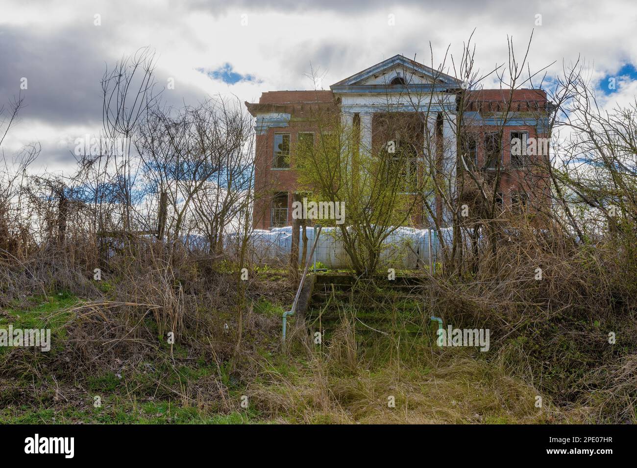 Lodi, Virginia, USA - March 1, 2023: Liberty Hall School seen from a