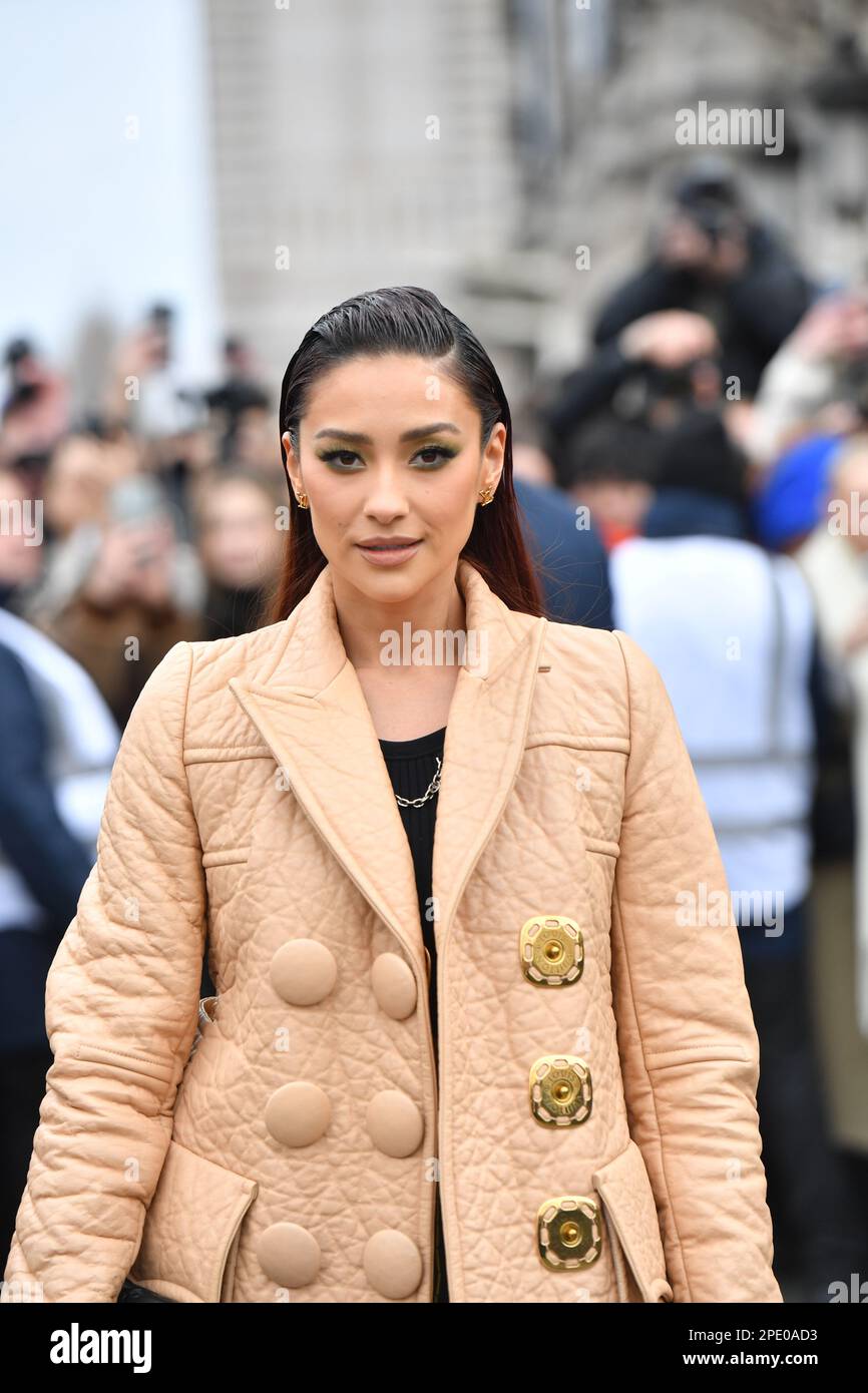 Shay Mitchell attends the Louis Vuitton Womenswear Fall Winter Stock Photo