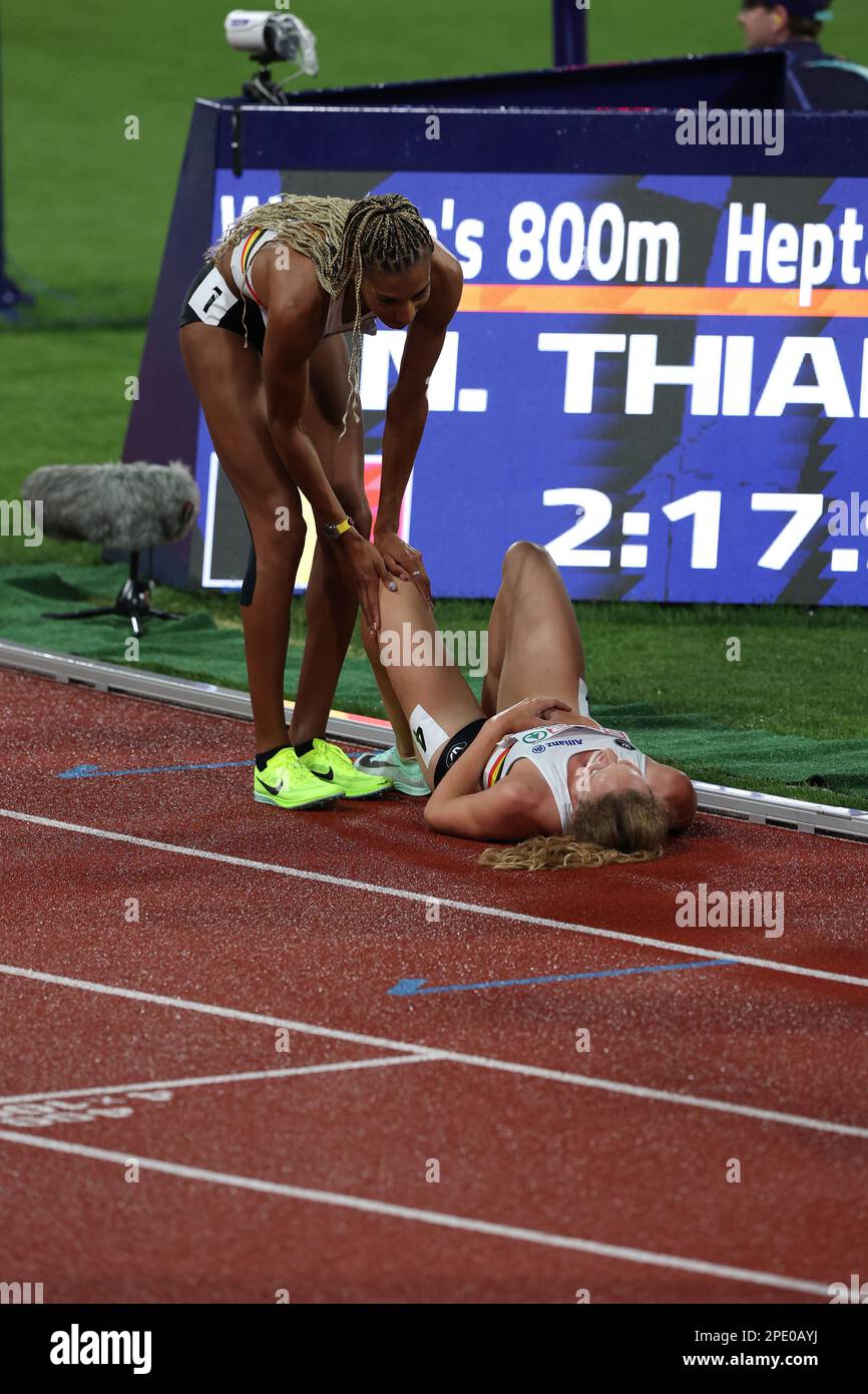 Nafissatou THIAM at the end of the Heptathlon at the European Athletics