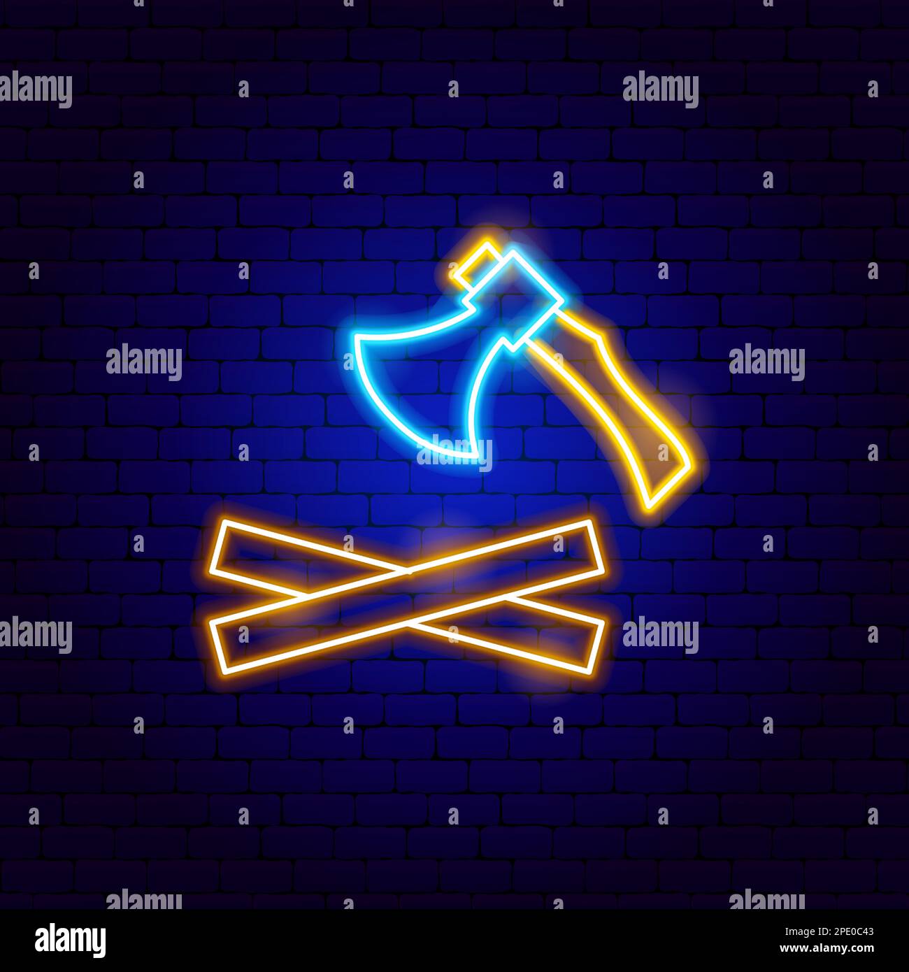 Axe and Wood Neon Sign Stock Vector Image & Art Alamy