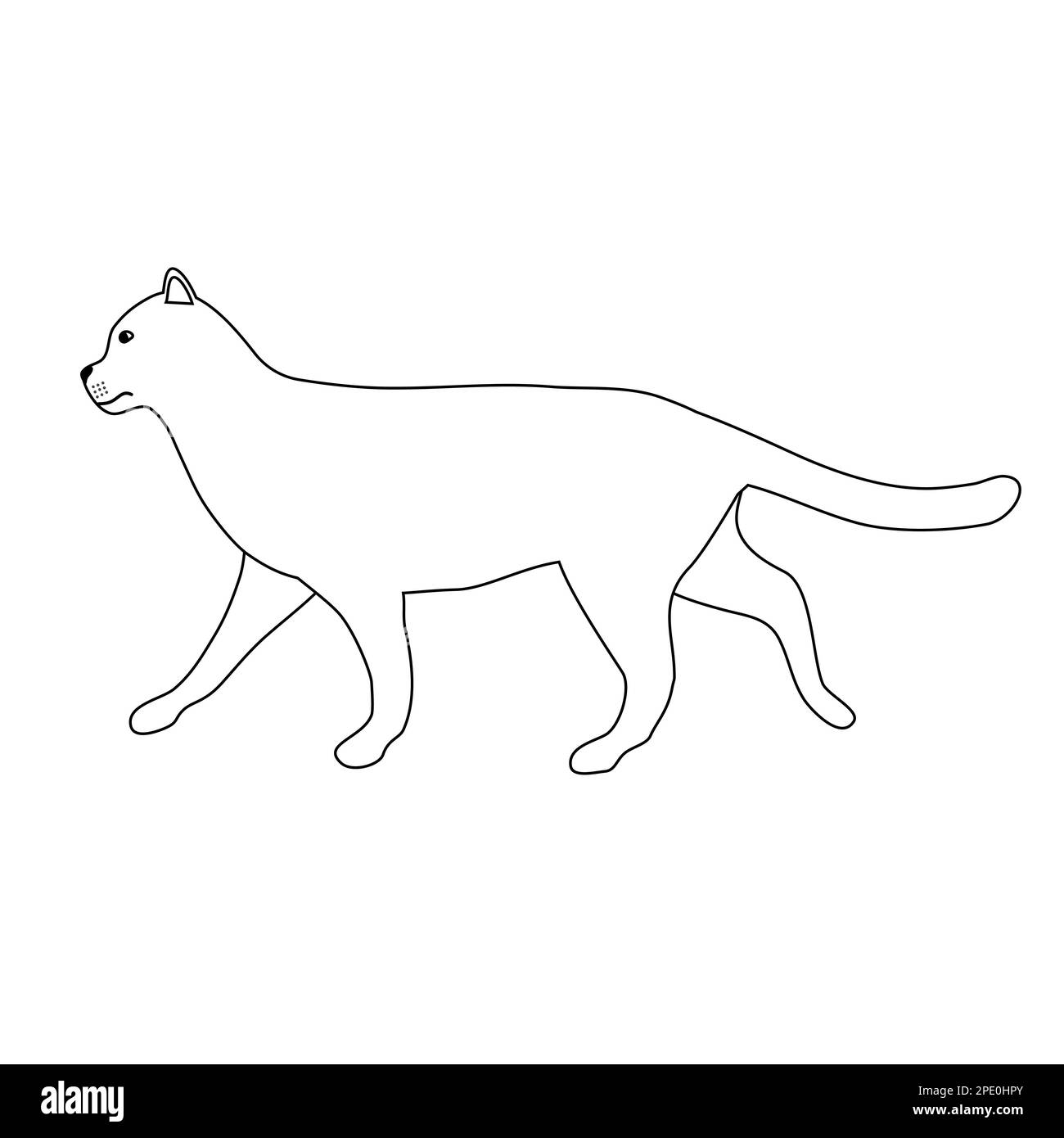 Vector flat hand drawn cat isolated on white background Stock Vector ...