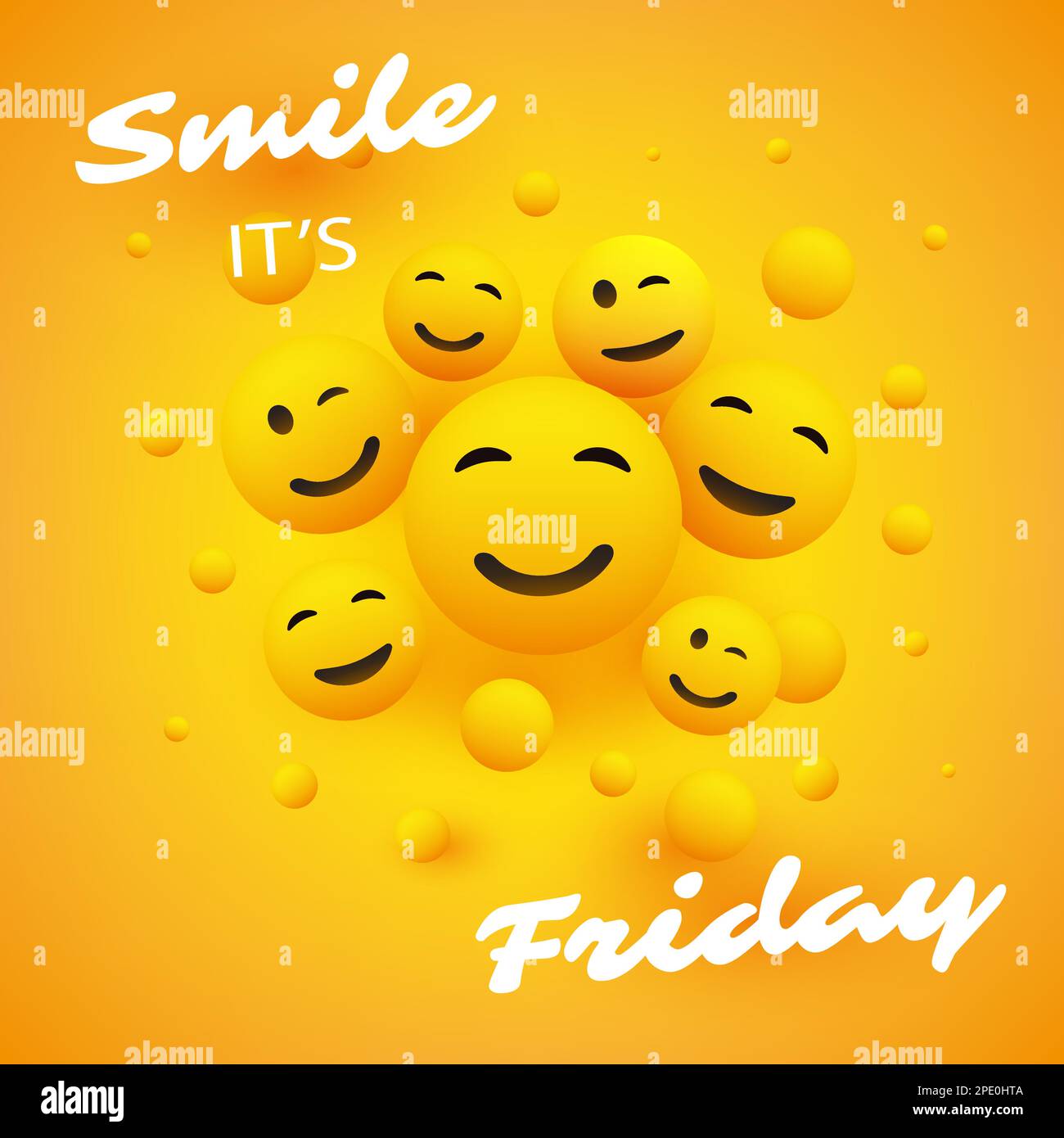 Smile! It's Friday - Banner Design with Group of People, Set of Various ...
