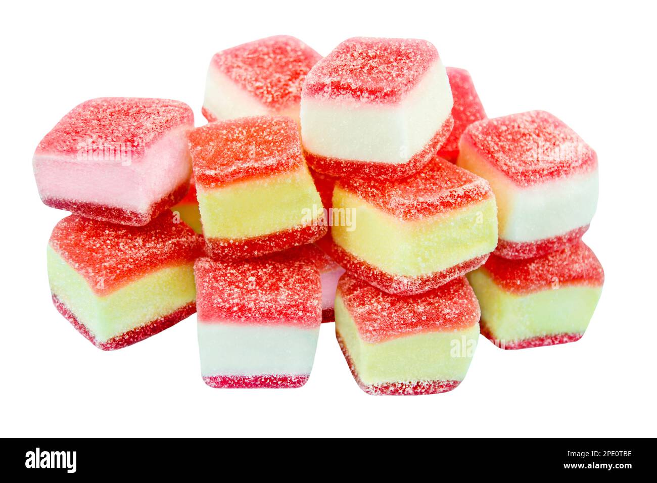 Colorful jelly sweets isolated on white background Stock Photo