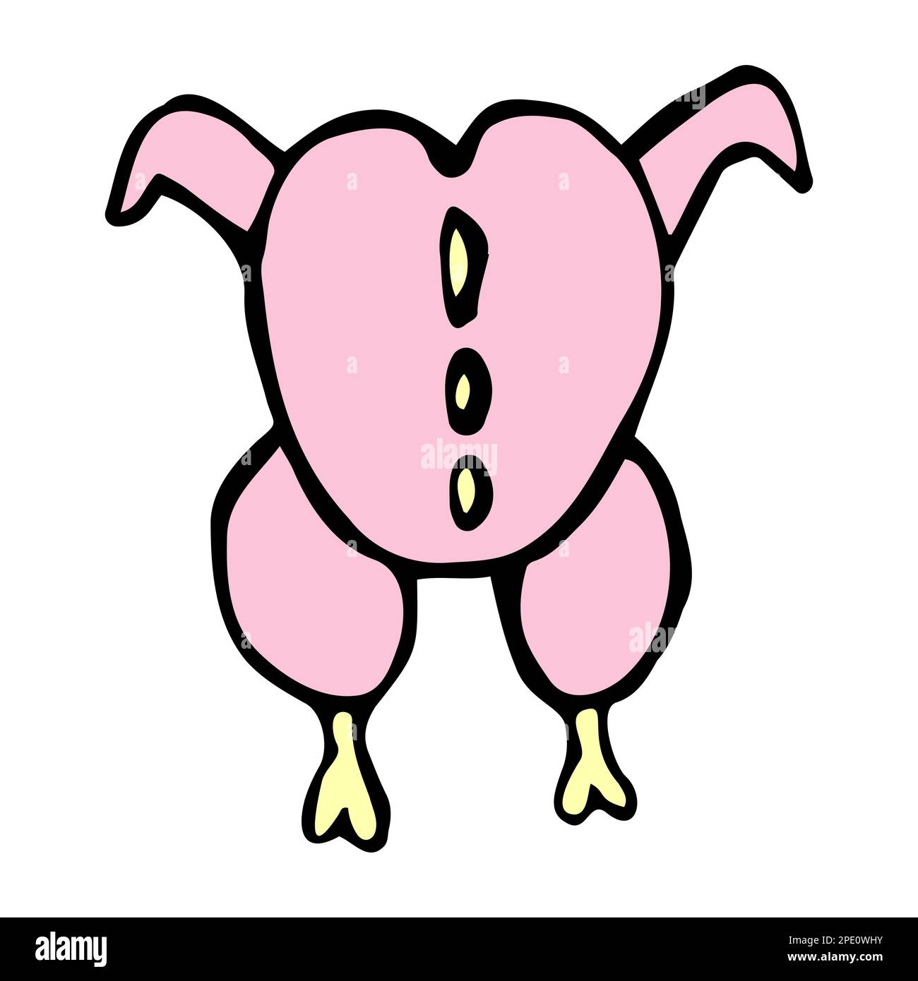 Chicken meat, doodle in pink and yellow colors Stock Vector Image & Art