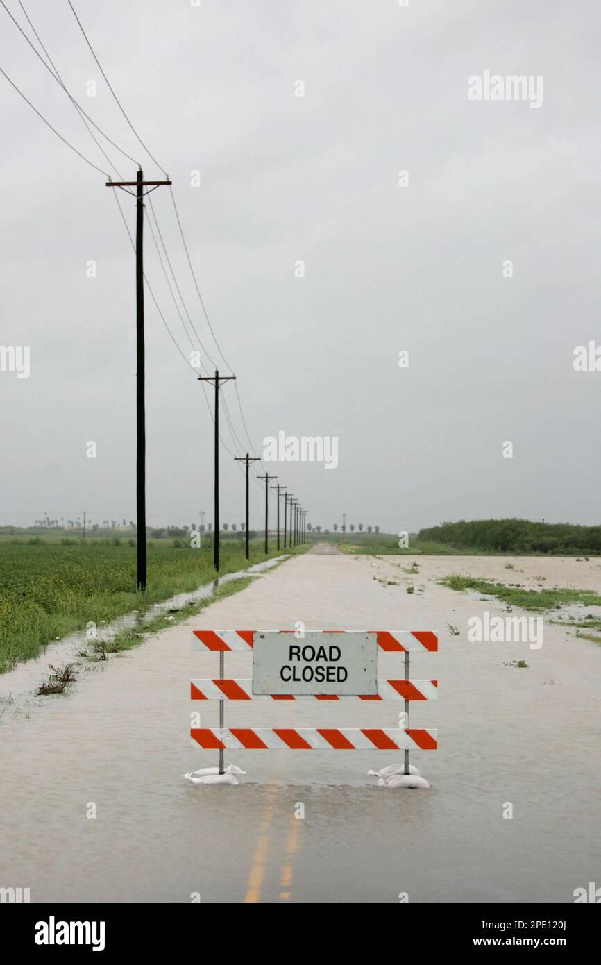 West Thomas Drive in Las Milpas, Texas, closed because of flooding