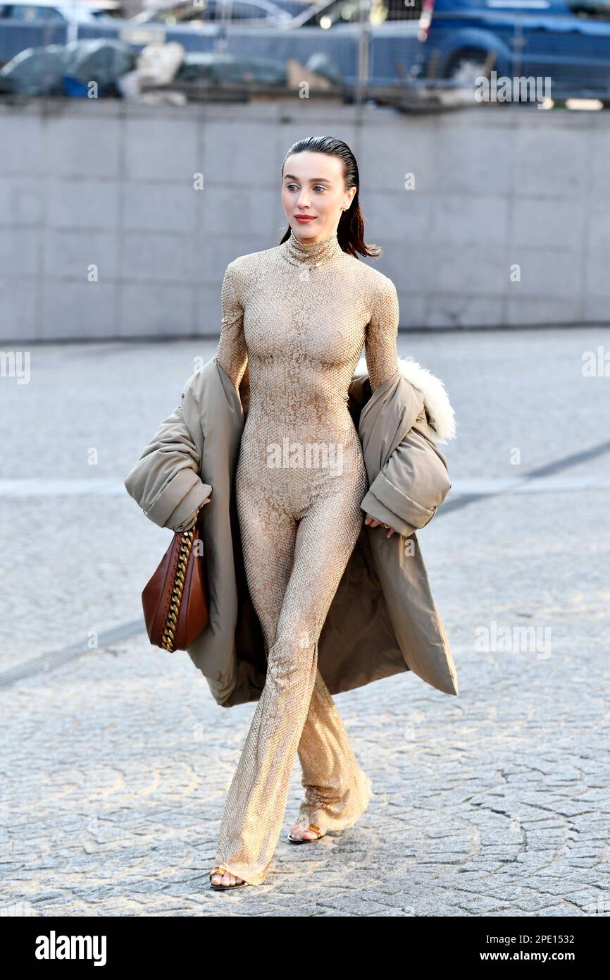 Streetstyle at Paris Fashion Week - Paris - France Stock Photo