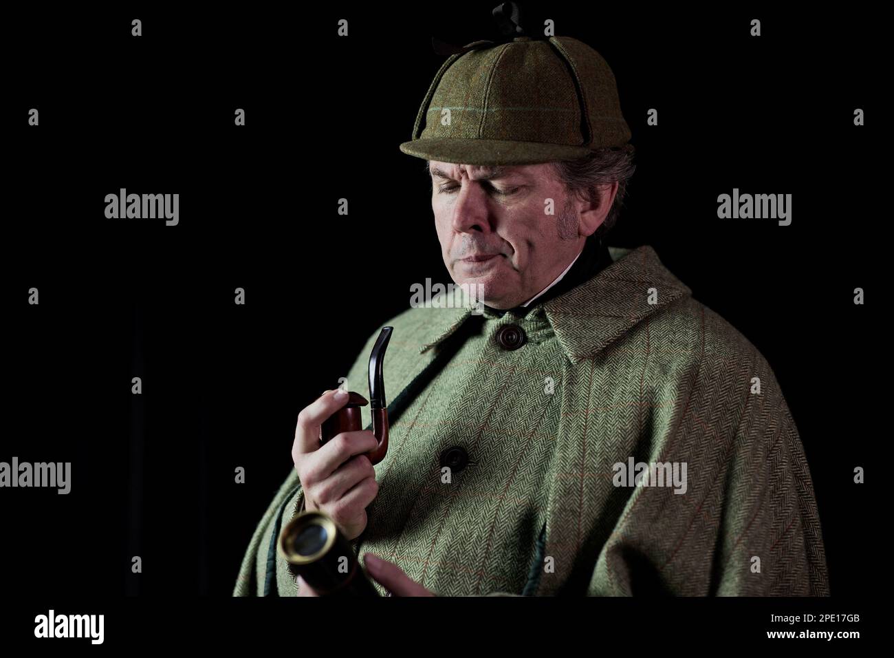 Depiction of Arthur Conan Doyle #39 s legendary fictional detective holding Depiction of Arthur Conan Doyle #39 s legendary fictional detective holding