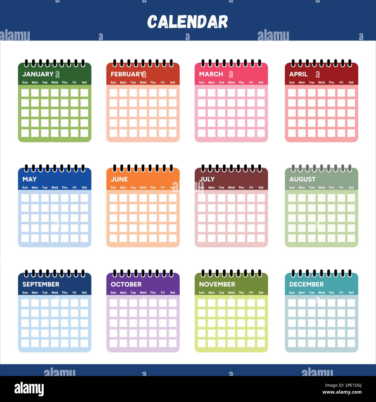 Year Calendar Design Stock Vector Image Art Alamy