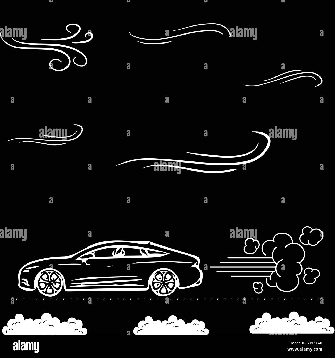 Fast Riding Car Stock Vector