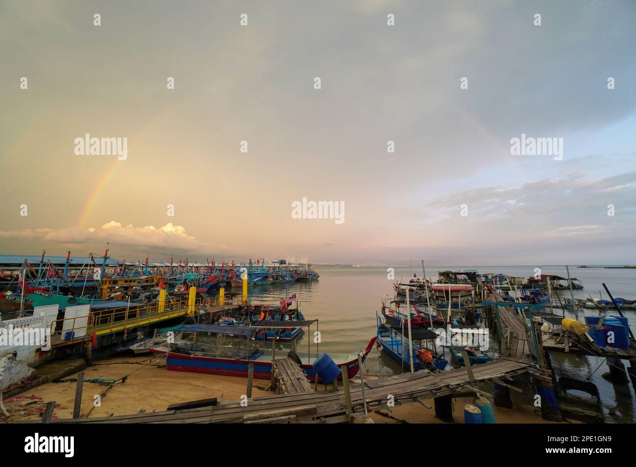 Batu Maung, Penang, Malaysia Aug 30 2022 Rainbow at the Batu Maung