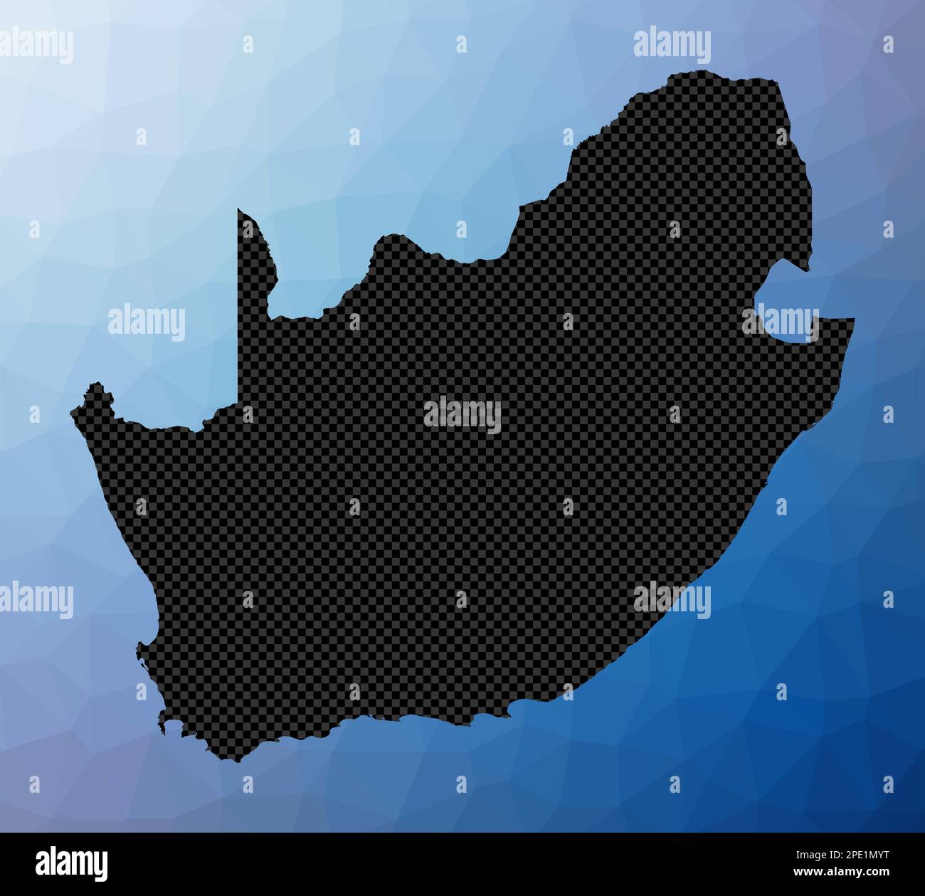 South Africa geometric map. Stencil shape of South Africa in low poly style. Artistic country