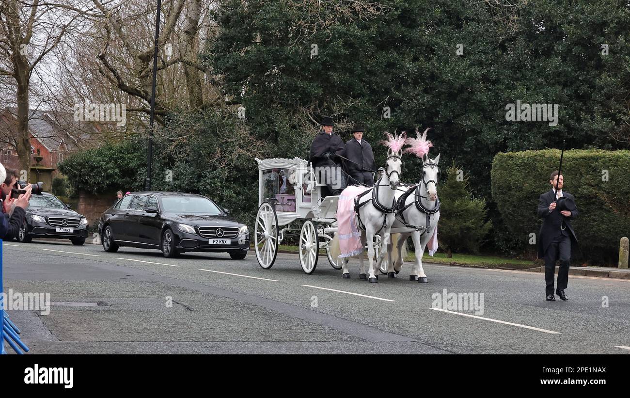 Warrington, Cheshire, UK 15 March 2023 The funeral of Brianna Ghey