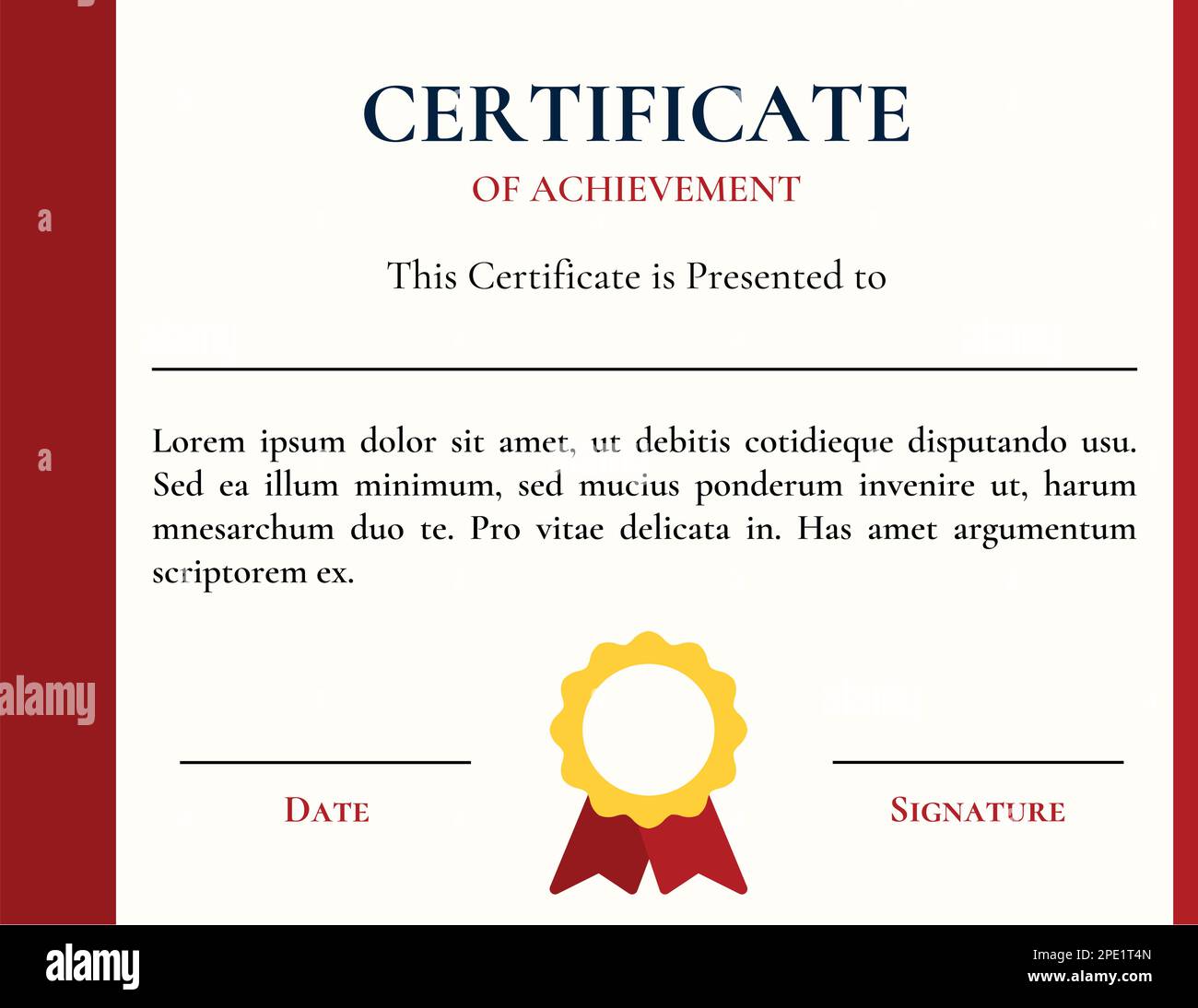 Certificate of achievement vector template, diploma border ornate