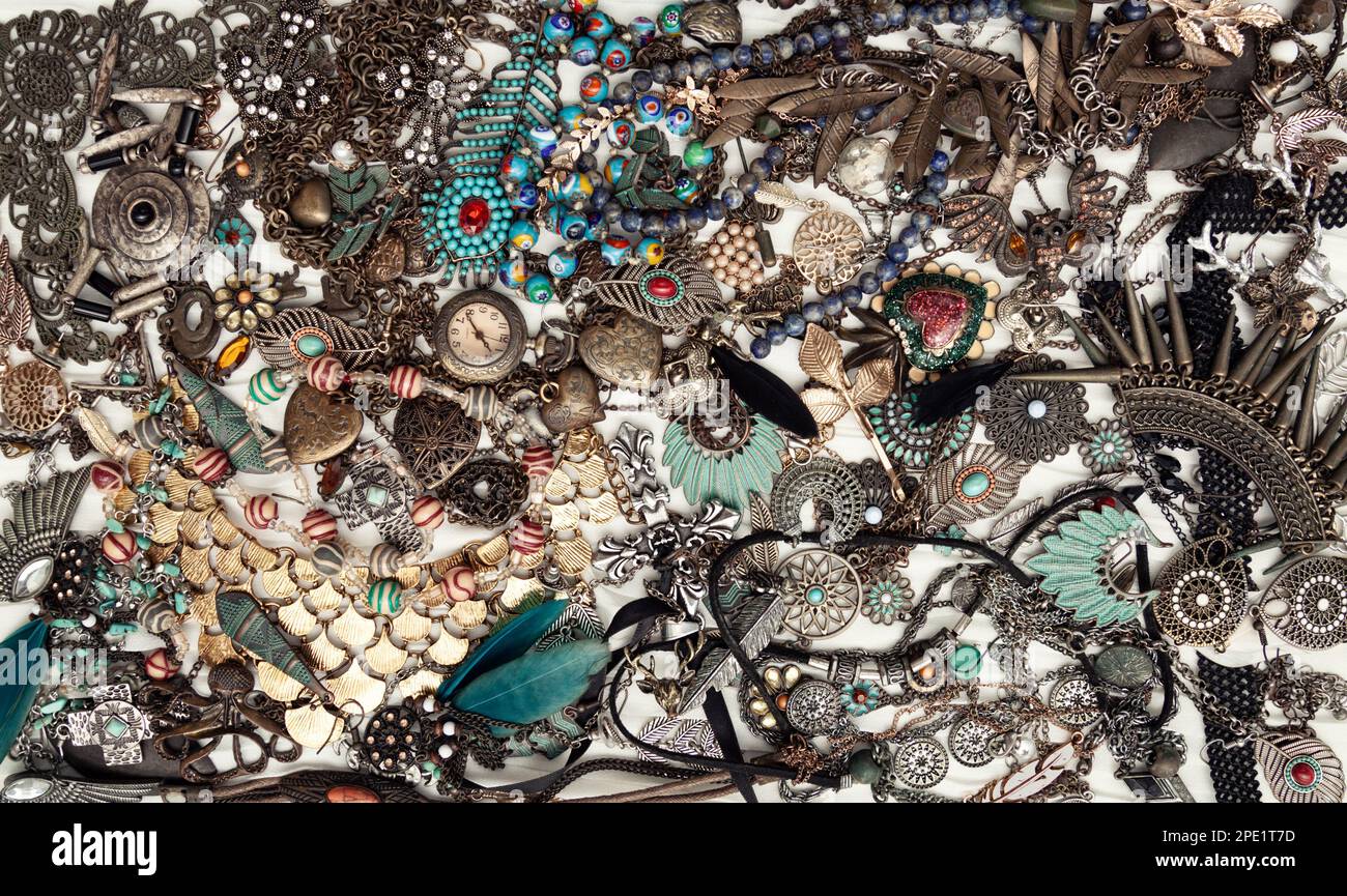 Jewelry pile cross hi-res stock photography and images - Alamy