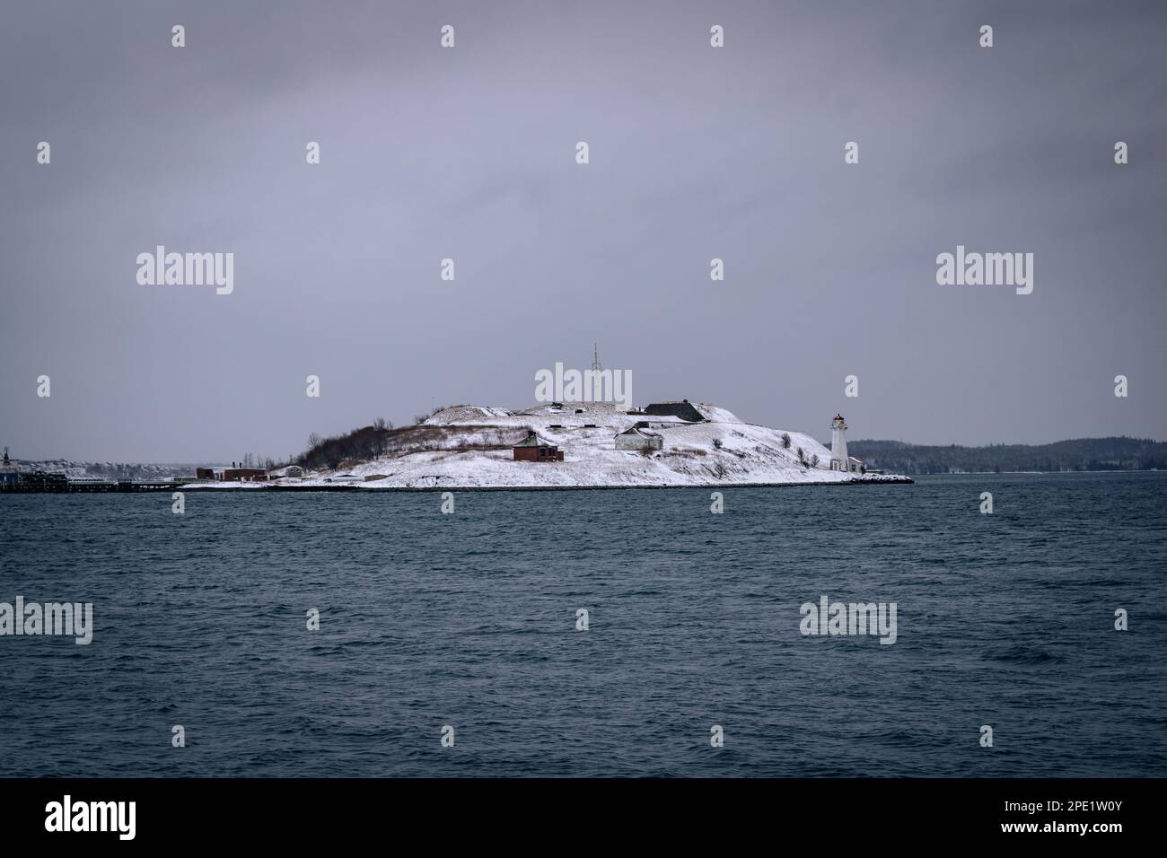Fort Charlotte on Georges Island part of Parks Canada in the Terence Bay of Halifax Harbour Nova Scotia,Canada Stock Photo