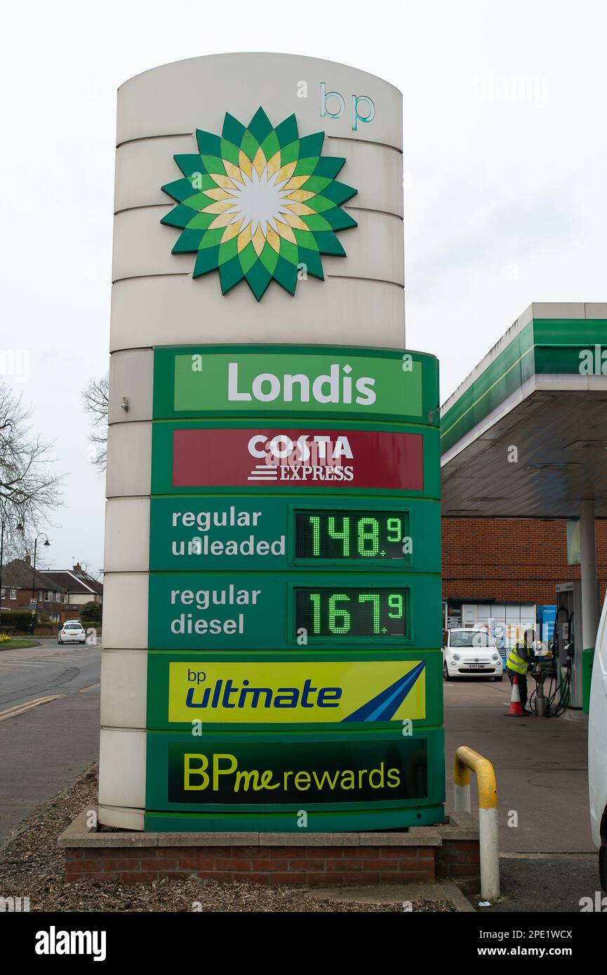 Windsor, Berkshire, UK. 15th March, 2023. A BP Petrol station in