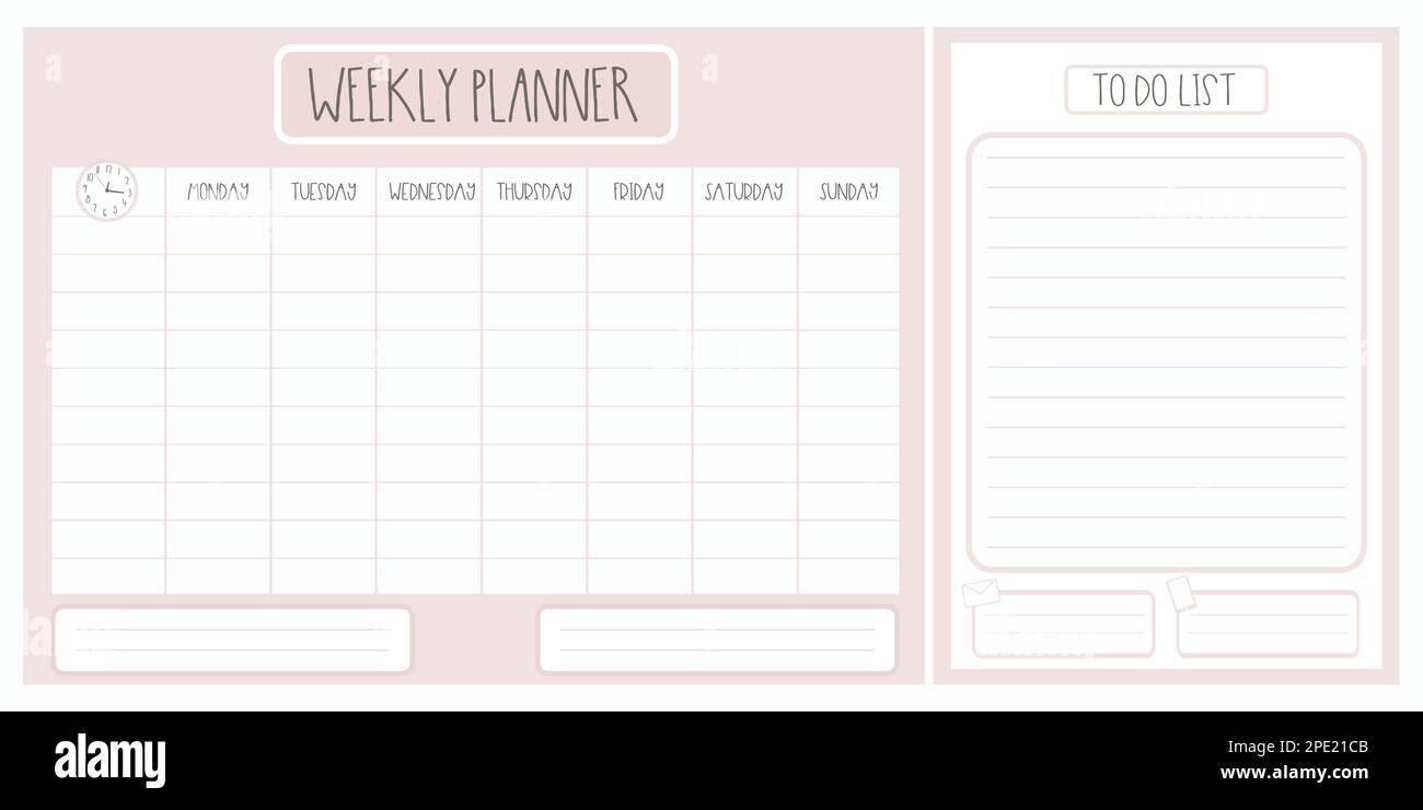 Weekly planner and to do list.Background template for print or web