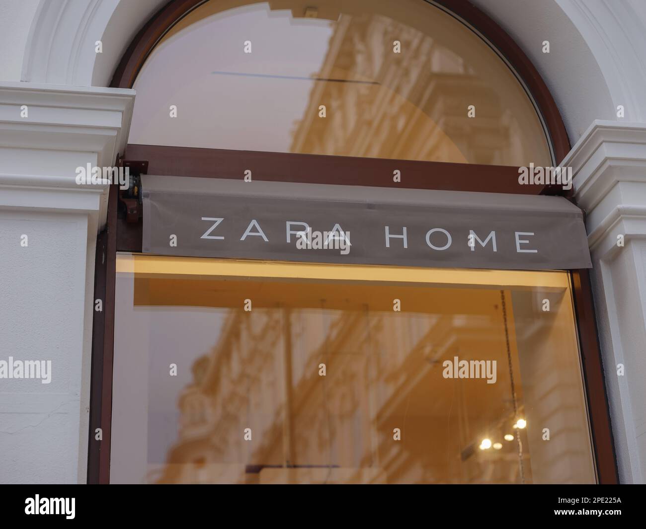 Vienna, Austria August 8, 2022 Shop and the logo of the brand. Zara