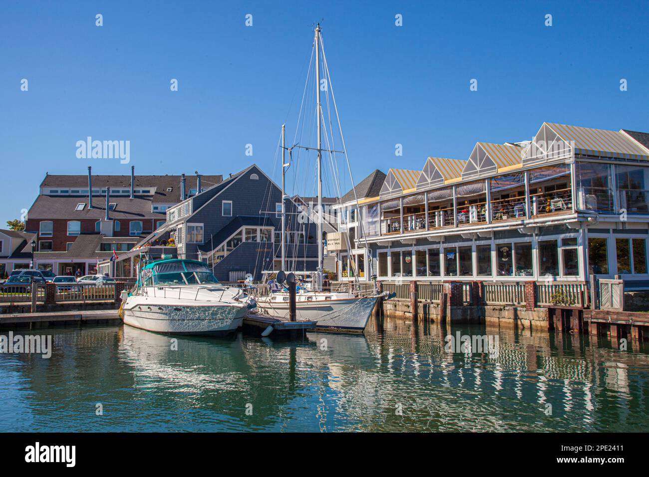 Boats docked in Salem Harbor Stock Photo Alamy