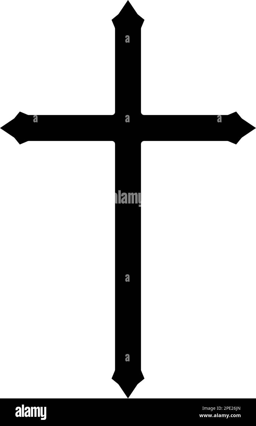 Christian crucifix icon symbol. Flat vector illustration Stock Vector