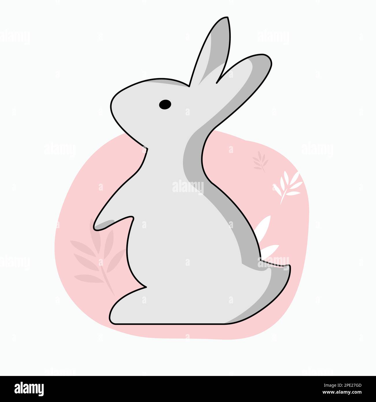 Bunnies are isolated on a white background. happy cute isolated rabbit. Stock Vector