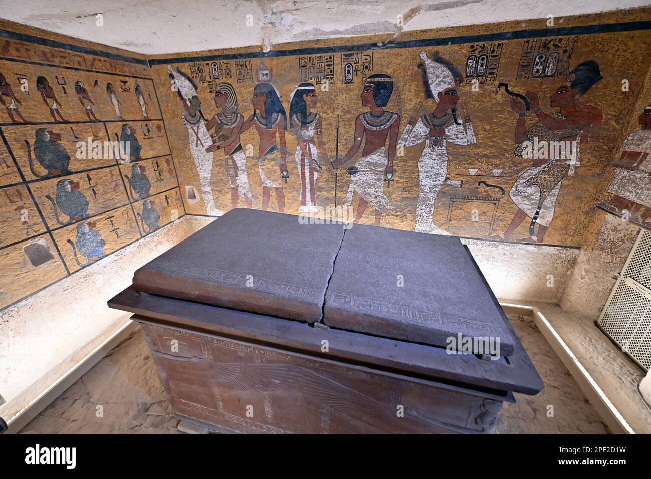 Illustration picture shows a visit to the Tomb of Tutankhamon, on the second day of a royal visit to Egypt, from 14 to 16 March, in the Valley of the Kings, in Luxor, Egypt, Wednesday 15 March 2023. The Queen and the Crown Princess are in the country for an official three-day trip. They undertake the same trip to Egypt that Queen Elisabeth (the wife of King Albert I) and her son Leopold - later King Leopold III - did exactly 100 years ago. BELGA PHOTO ERIC LALMAND Stock Photo