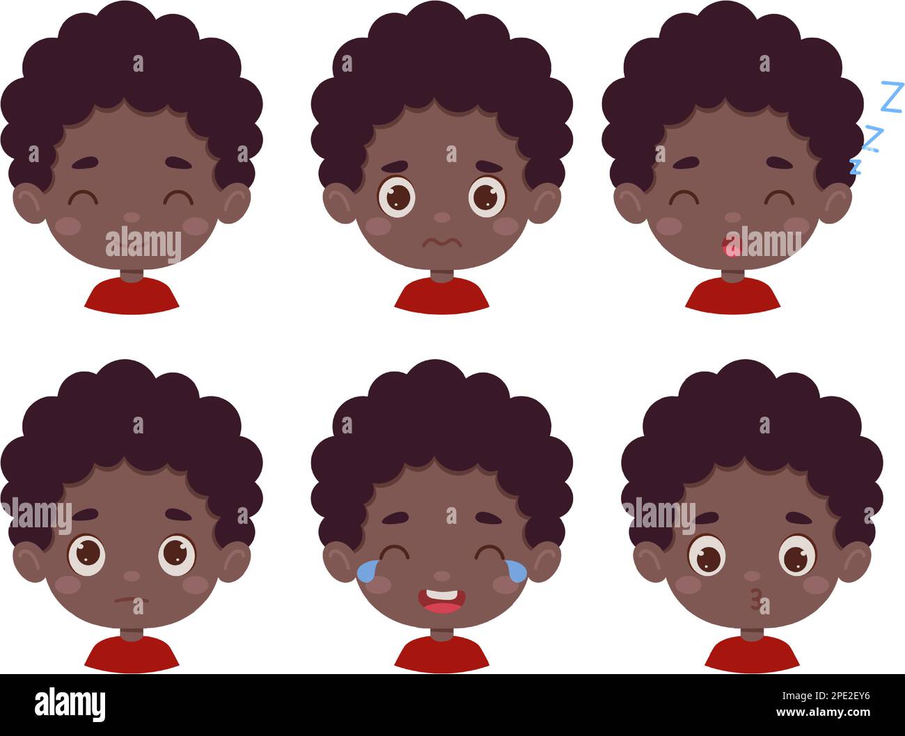 Little girl scared face expression cartoon Vector Image