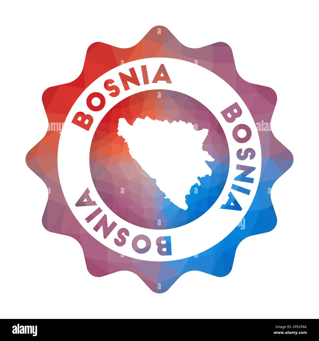 Bosnia low poly logo. Colorful gradient travel logo of the country in ...