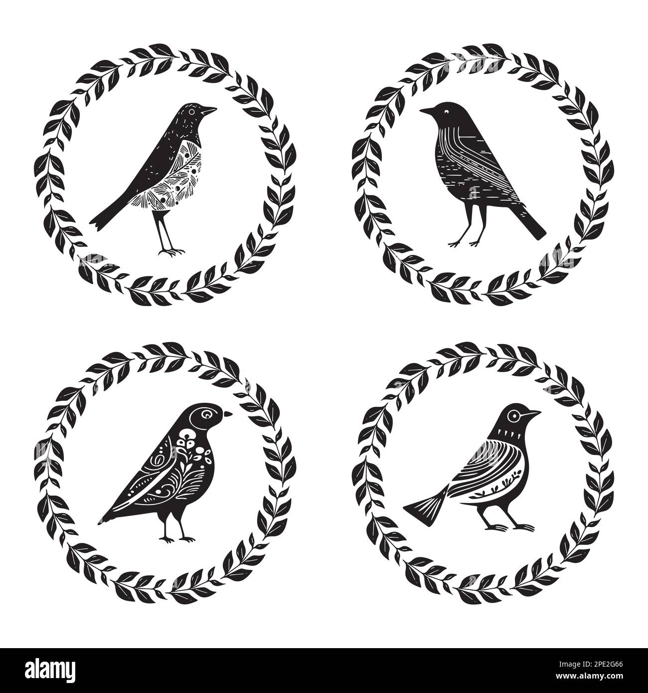 Cute bird vector icon. Low brow wildlife motif in scnadi style collection.  Stock Vector