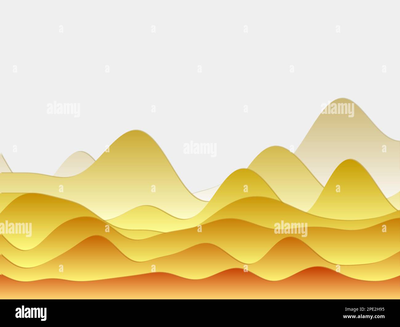 Abstract mountains background. Curved layers in amber colors. Papercut ...