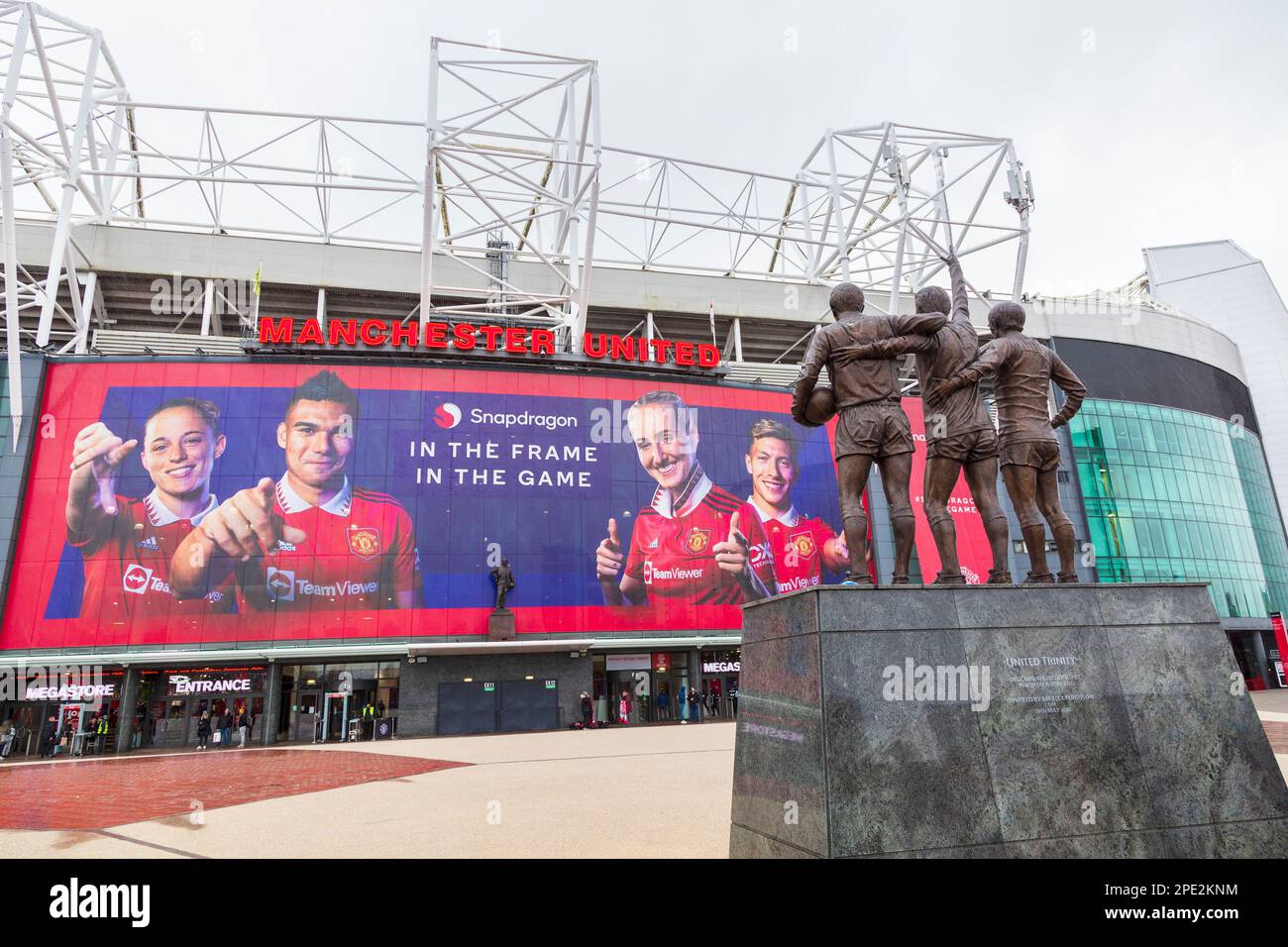 Exterior Facade of East stand at MUFC Old Trafford Showing Large