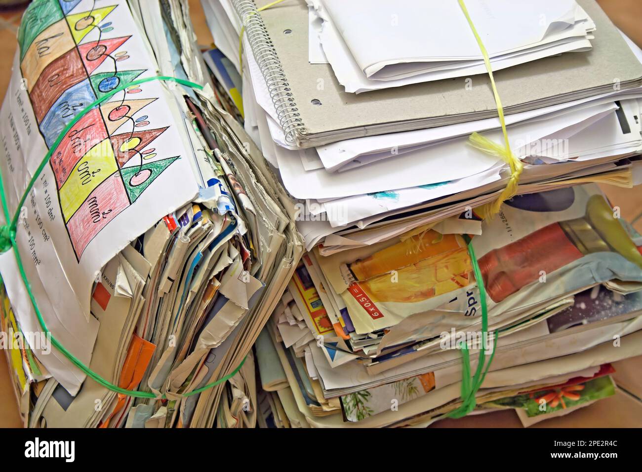 Pile of old paper for recycling Stock Photo Alamy