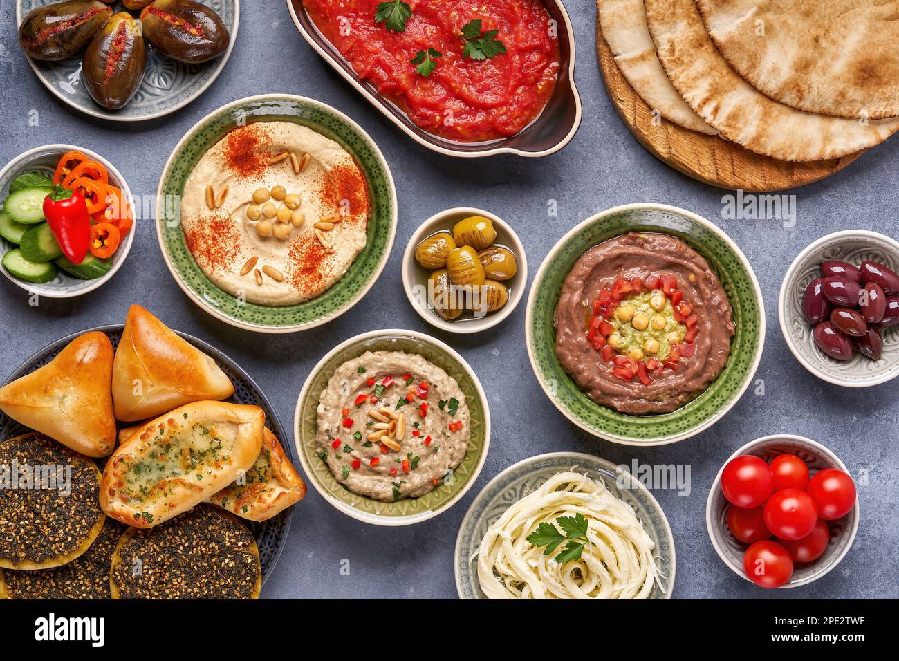 Free Photo  Delicious arabic fast-food plateau top view
