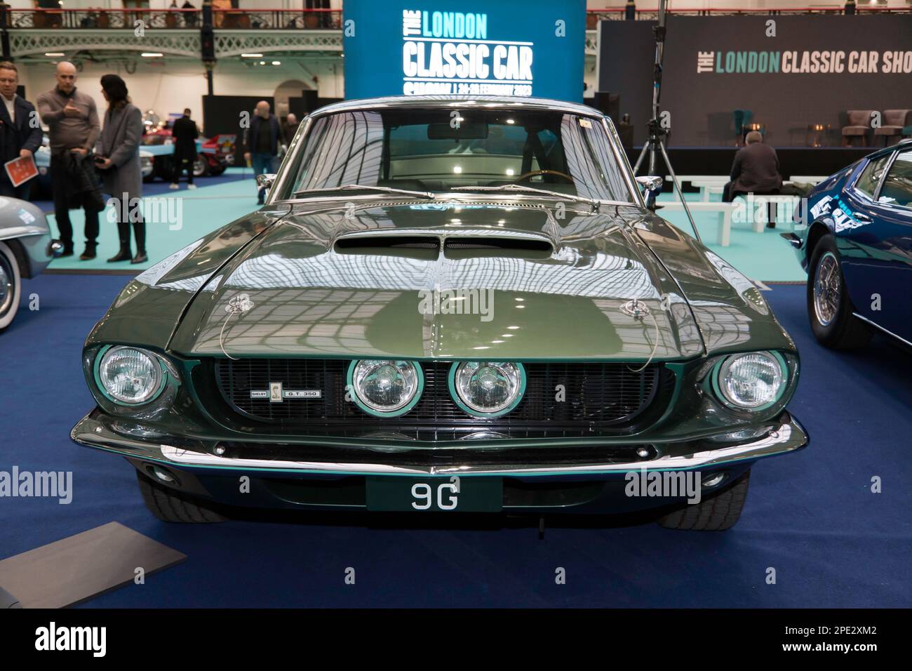 Front view of a 1967, Ford Mustang Shelby GT350 Coupe, on display at the 2023 London Classic Car Show Stock Photo