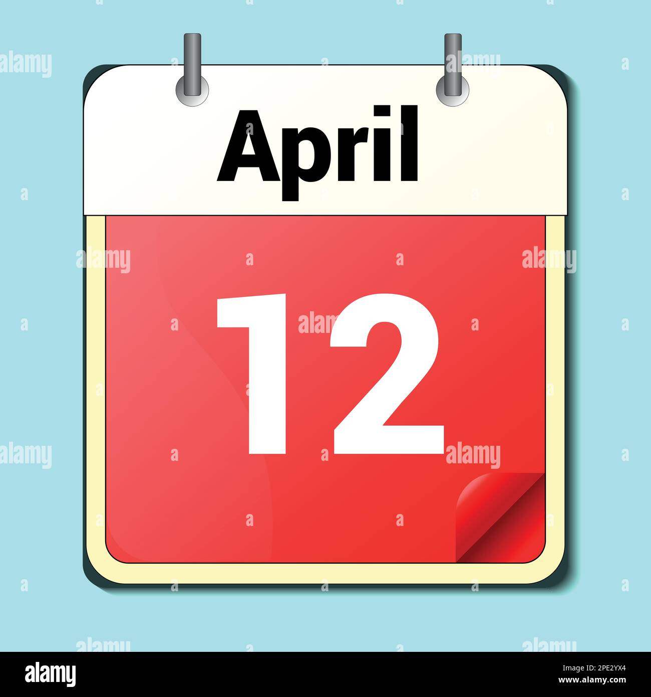 day on the calendar, vector image format, April 12 Stock Vector Image ...