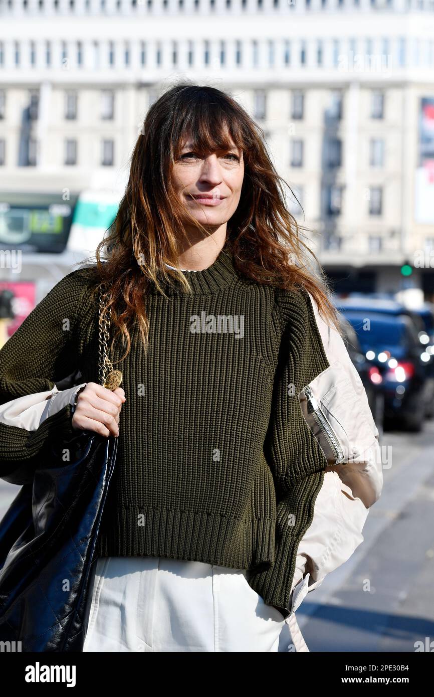 Streetstyle at Paris Fashion Week - Paris - France Stock Photo