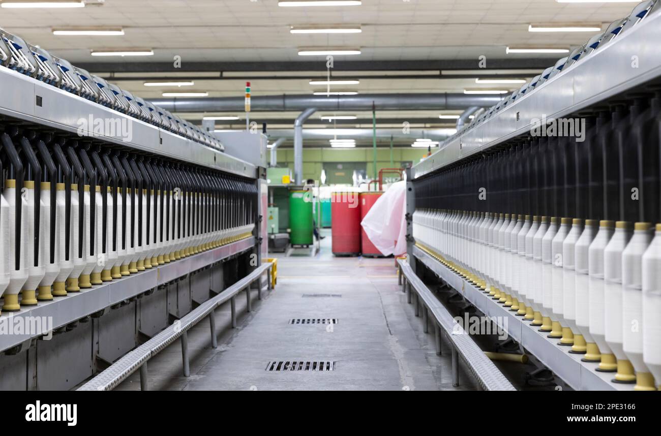 cotton yarn is being manufactured Stock Photo Alamy
