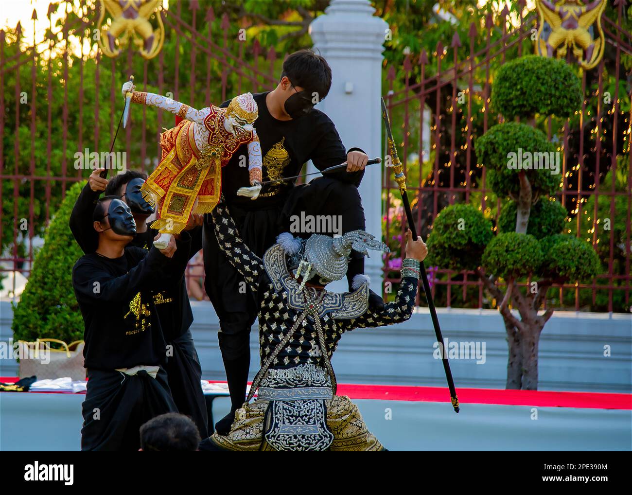 January 02 2023 Bangkok Thailand A street theatre in traditional