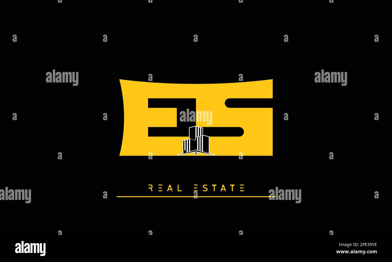 Real Estate letters Initials Monogram logo ES , SE Stock Vector