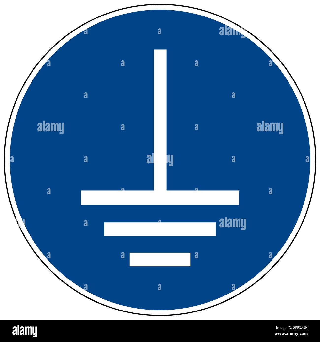 ISO 7010 Connect an earth terminal to the ground sign Stock Photo