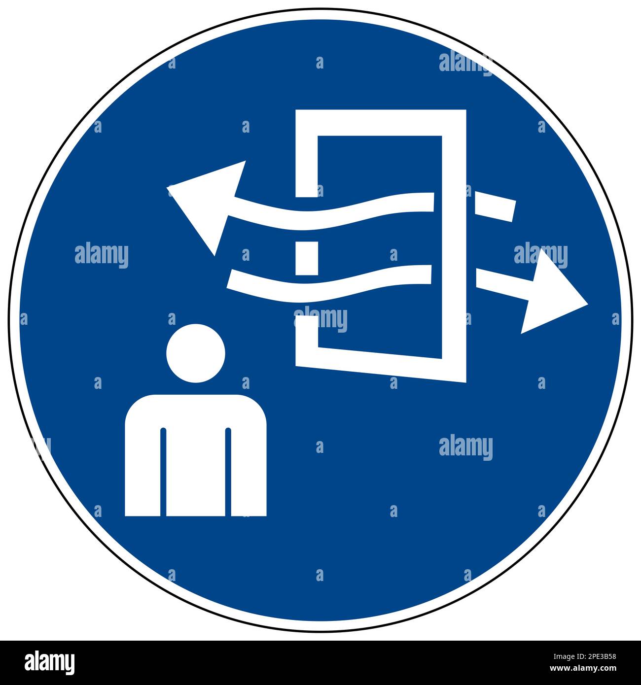 ISO 7010 ventilate before and during entering sign Stock Photo Alamy